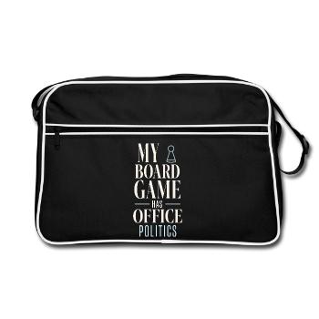 Brettspiel mit Büropolitik - Retro Tasche - Schwarz/Weiß - Vorne