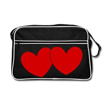 Heart Valentine's Day Gift Valentine's Day - Retro Bag - black/white - Front