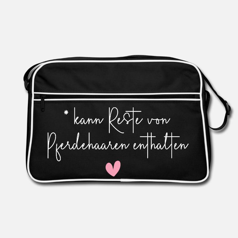 Pferde Pferdehaare lustiger Spruch Geschenk Retro Tasche