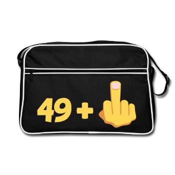 Zum 50-jährigen Jubiläum, zum 50. Geburtstag - Retro Tasche - Schwarz/Weiß - Vorne