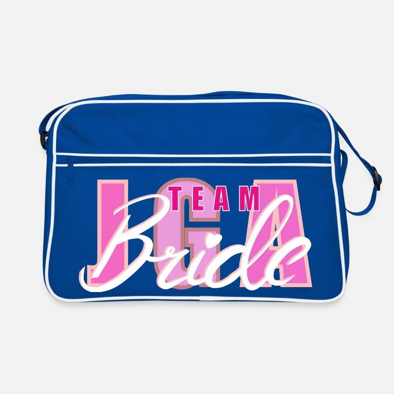 Conception de logo de coeur de mariée d’équipe Sac Retro