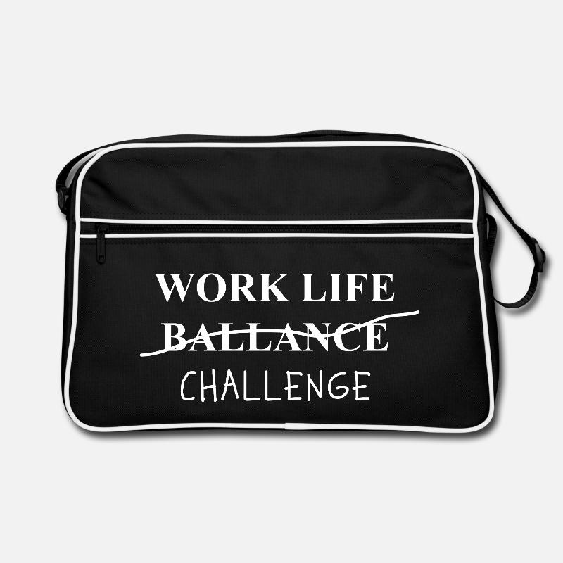 Work Life Balance Challenge Statement Selbstironie Retro Tasche
