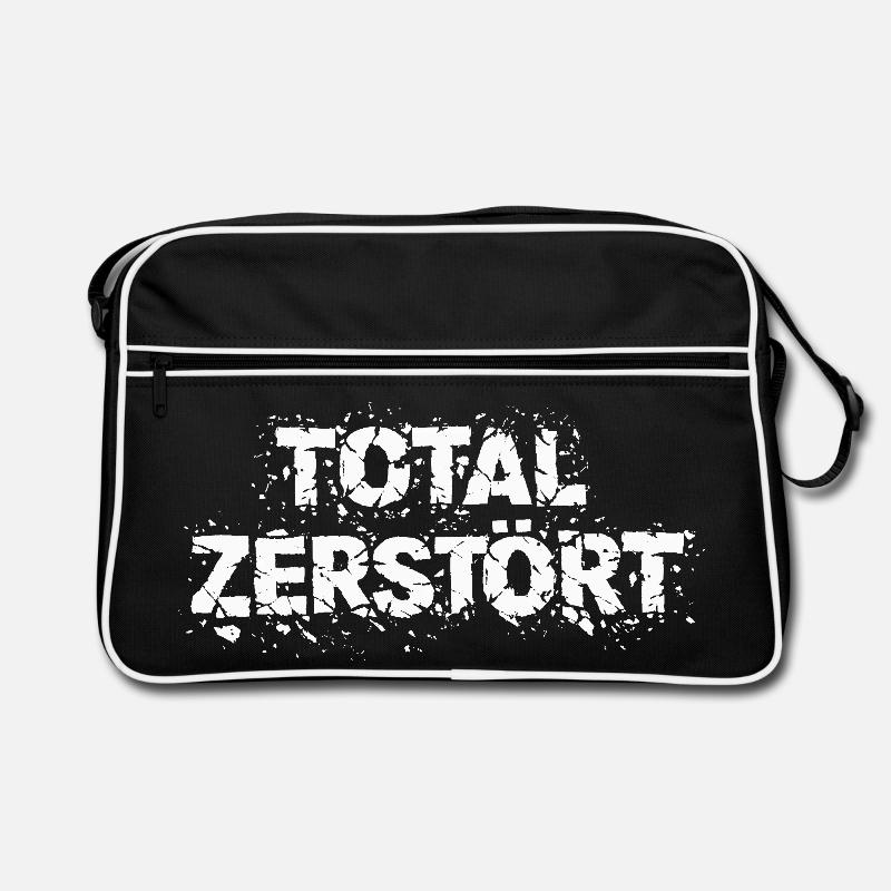 Total Zerstört - Grunge-Design-Statement Retro Tasche