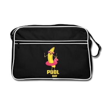 Coole Pool Banane - Retro Tasche - Schwarz/Weiß - Vorne