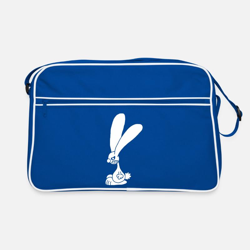 Grumpy white rabbit Retro Bag