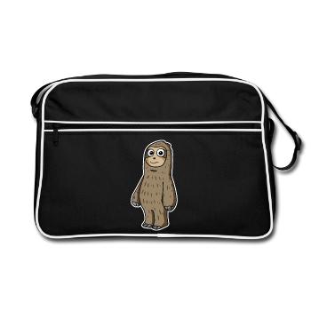 Sloth motif - Retro Bag - black/white - Front