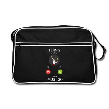 Tennis is calling - Retro Tasche - Schwarz/Weiß - Vorne