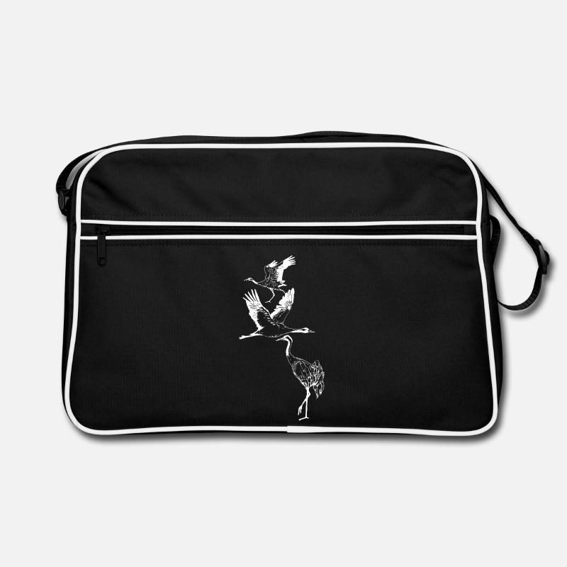 KRÄNE - Retro Tasche - Schwarz/Weiß