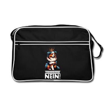 Before you ask: Australian Shepherd Aussie Aussie - Retro Bag - black/white - Front