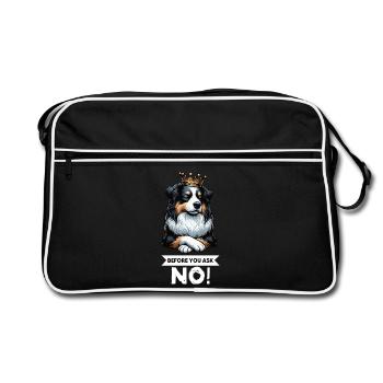 Before You Ask Australian Shepherd Aussie Aussies - Retro Bag - black/white - Front
