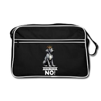 Avant de demander à un grand dogue grand dogue propriétaire de dogue allemand - Sac Retro - noir/blanc - Devant