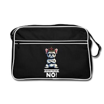 Before You Ask French Bulldog Frenchie - Retro Bag - black/white - Front