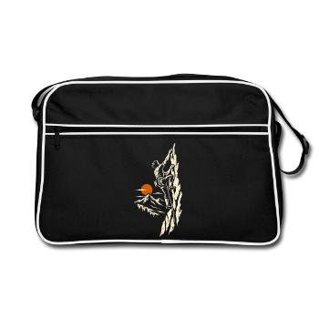 Klippenklettern – Klettern und Bergsteigen - Retro Tasche - Schwarz/Weiß - Vorne