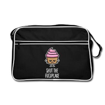 Funny Cupcake Sayings Shut the fucupcake fuck up - Retro Bag - black/white - Front
