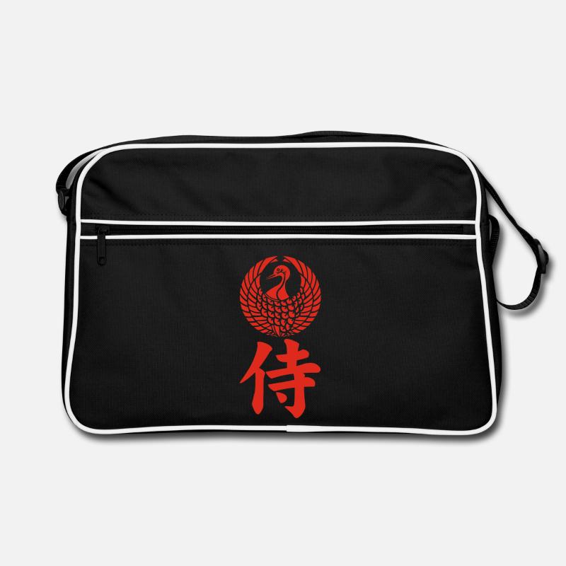 Samurai-Emblem des Mori-Clans (rot) Retro Tasche