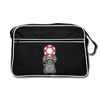 Raccoon Poker Jetons de poker - Sac Retro - noir/blanc - Devant