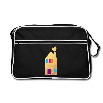 Maison Or Fenêtre Coeurs Maison Maison Hygge - Sac Retro - noir/blanc - Devant