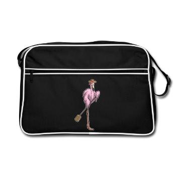 Pagaie au flamant rose - Sac Retro - noir/blanc - Devant
