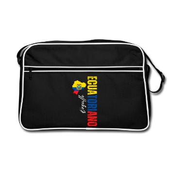 Ecuadorianischer Stolz, vertikales Design - Retro Tasche - Schwarz/Weiß - Vorne