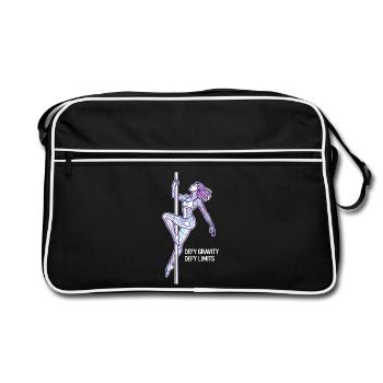 Pole Dance Line Art – Strong Woman Gift - Retro Bag - black/white - Front