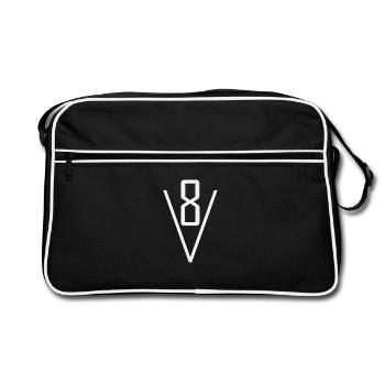 Moteur V8 - Sac Retro - noir/blanc - Devant