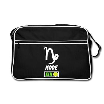 Astrologie Statement Horoskop Steinbock Tierkreis - Retro Tasche - Schwarz/Weiß - Vorne