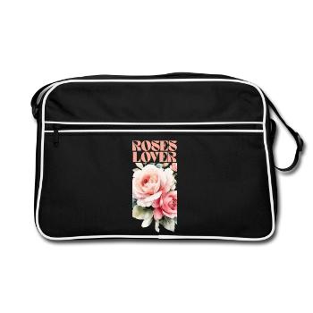 Design floral élégant de rose pour l’habillement - Sac Retro - noir/blanc - Devant
