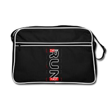 Think Fast RUN Sportif wear - Retro Bag - black/white - Front