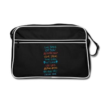 Vivre simple 2 - Sac Retro - noir/blanc - Devant