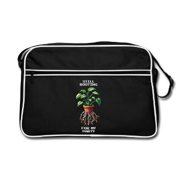 Je suis toujours à l’affût de mon parti | Humour végétal - Sac Retro - noir/blanc - Devant