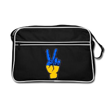 Drapeau de l’Ukraine Symbole de la Victoire De La Paix - Sac Retro - noir/blanc - Devant