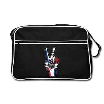 Symbole de victoire de la République dominicaine utilisé - Sac Retro - noir/blanc - Devant