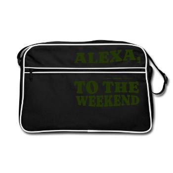 Alexa, Skip to the Weekend - Retro Bag - black/white - Front