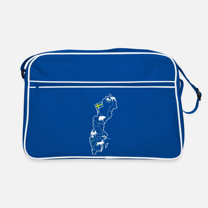 Sweden map with moose and flag Retro Bag