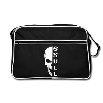 Le crâne blanc - Sac Retro - noir/blanc - Devant