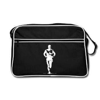Marathon Runner Sketch - Retro Bag - black/white - Front