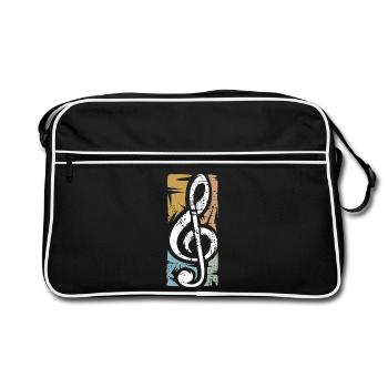 clef vintage – conception de symboles musicaux - Sac Retro - noir/blanc - Devant