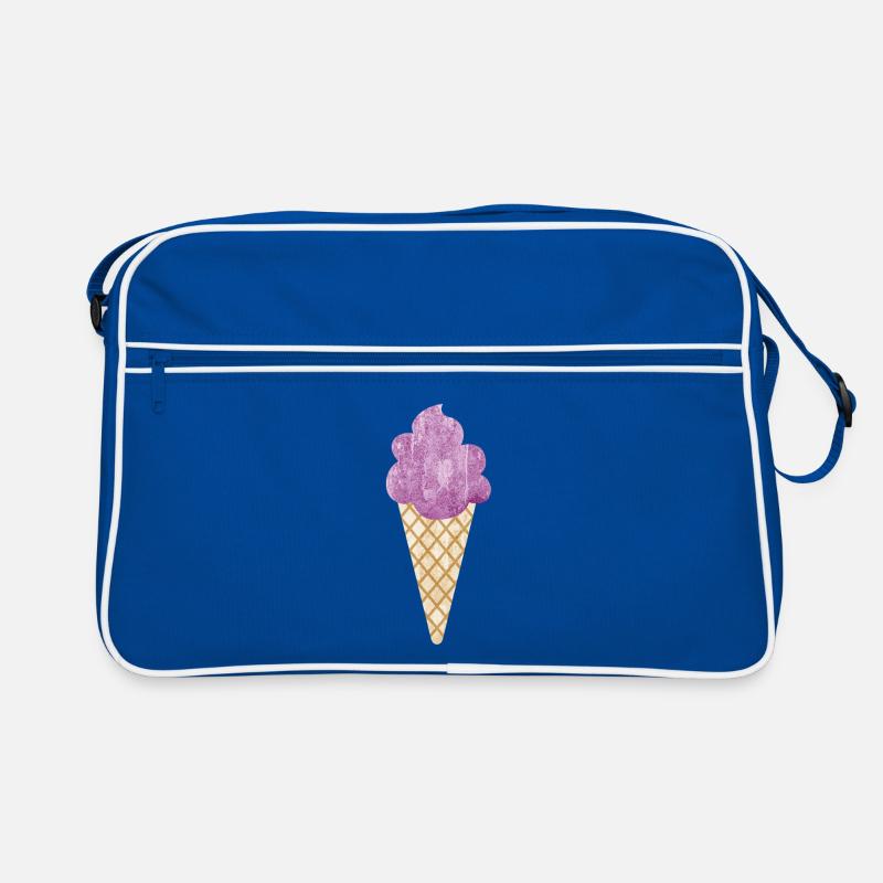 Eiscreme Icecream Eis Waffel Eiskrem Eisdiele lila Retro Tasche