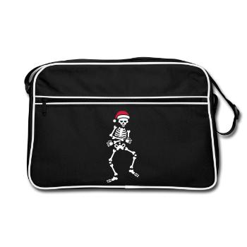 Skibidi challenge meme squelette noël danse - Sac Retro - noir/blanc - Devant