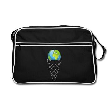 Ice cream from planet Earth - Retro Bag - black/white - Front