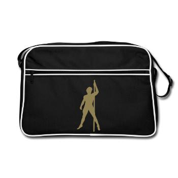 Homme Silhouette Pole Dance Danse Exotique - Sac Retro - noir/blanc - Devant