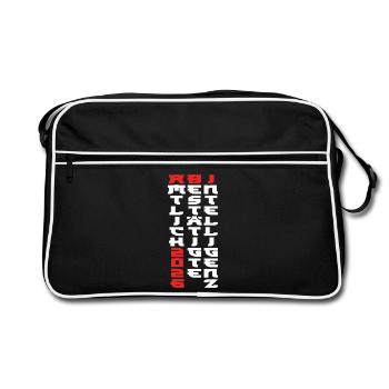 Abi 2026 - Abitur - Manga Style Geschenk - Retro Tasche - Schwarz/Weiß - Vorne