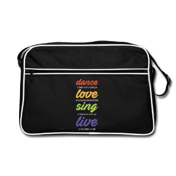 Dance-love-sing-live (dark) - Retro Bag - black/white - Front