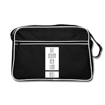Die Gedanken sind Blei - Retro Tasche - Schwarz/Weiß - Vorne