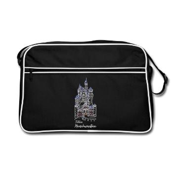 Neuschwanstein Castle, Bavaria, Germany - Retro Bag - black/white - Front