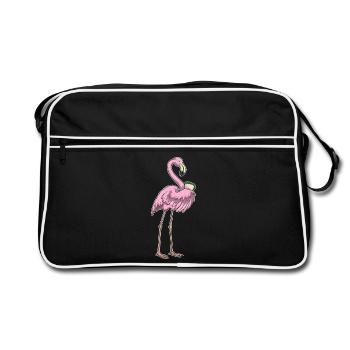 Sandwich flamant rose - Sac Retro - noir/blanc - Devant