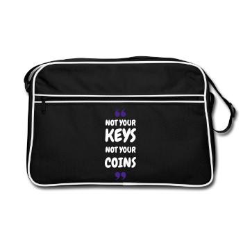 Pas vos clés. Pas vos pièces ! pour Hodler & Crypto - Sac Retro - noir/blanc - Devant