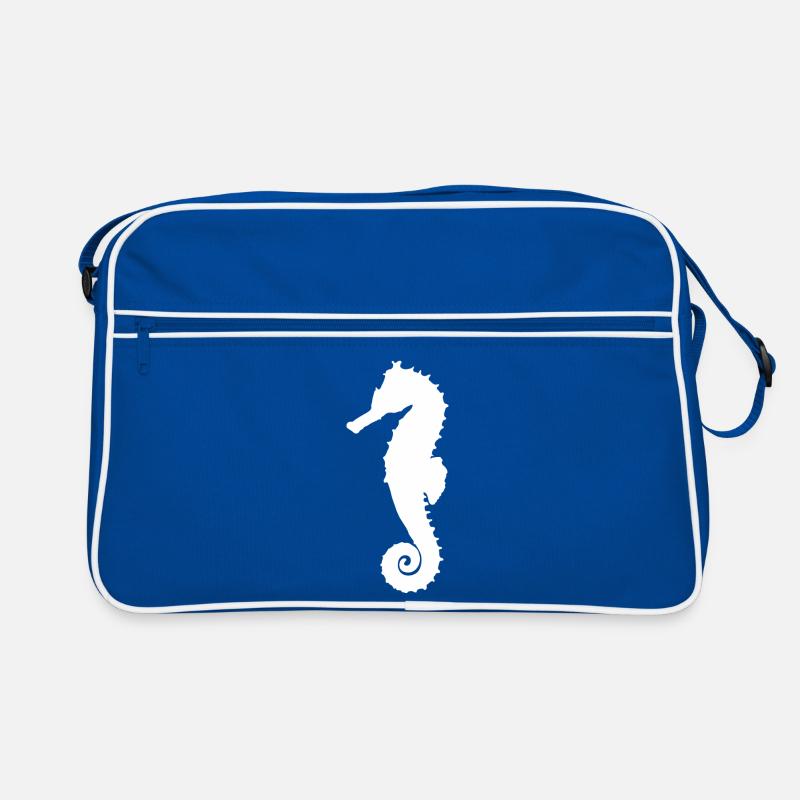 Seepferdchen weiss Retro Tasche