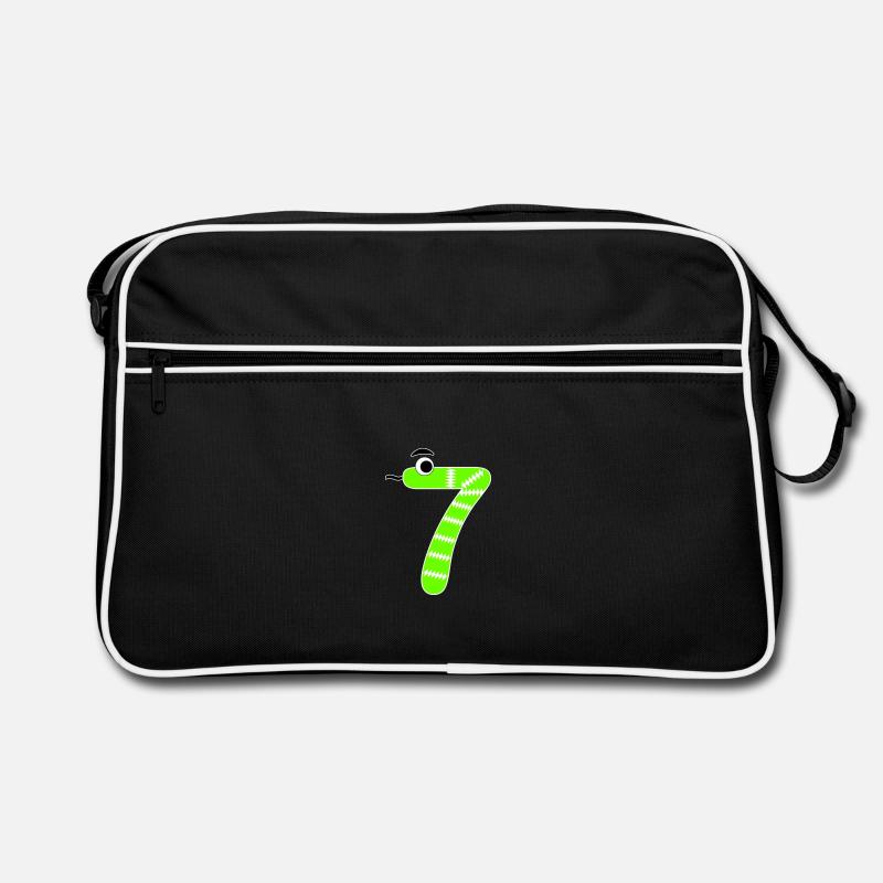 Zahl 7 Schlange Kinder Retro Tasche