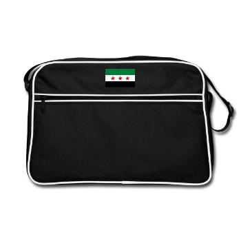Syrien Flagge - Retro Tasche - Schwarz/Weiß - Vorne